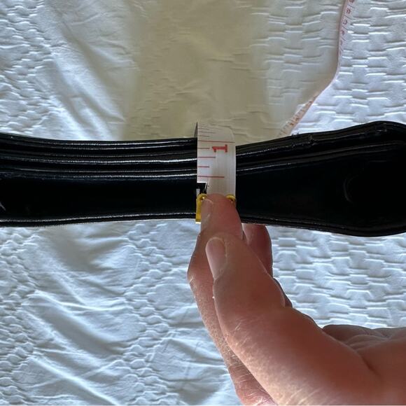 Vintage Cuero Vaca Art Piece BUSINESS BAG LEATHER BLACK UNISEX Argentina Purse - Picture 7 of 10